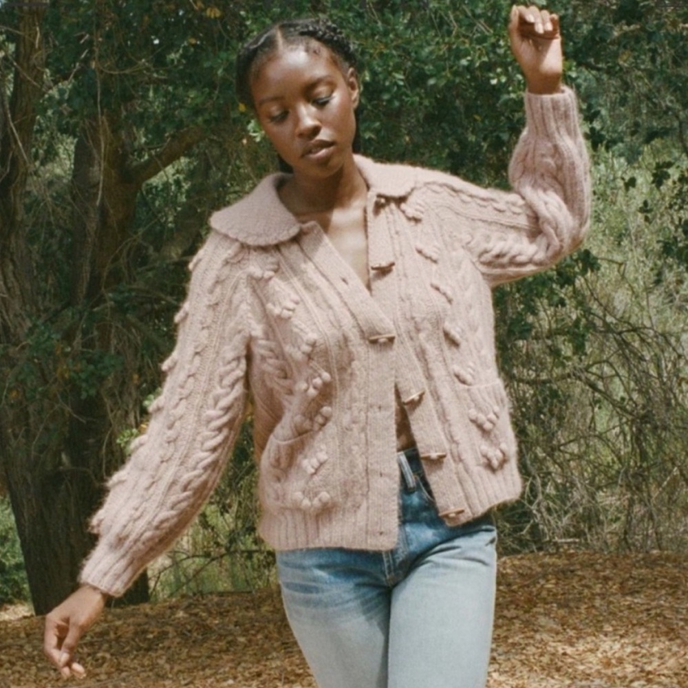 [doen] alpaca wool rive knit cardigan